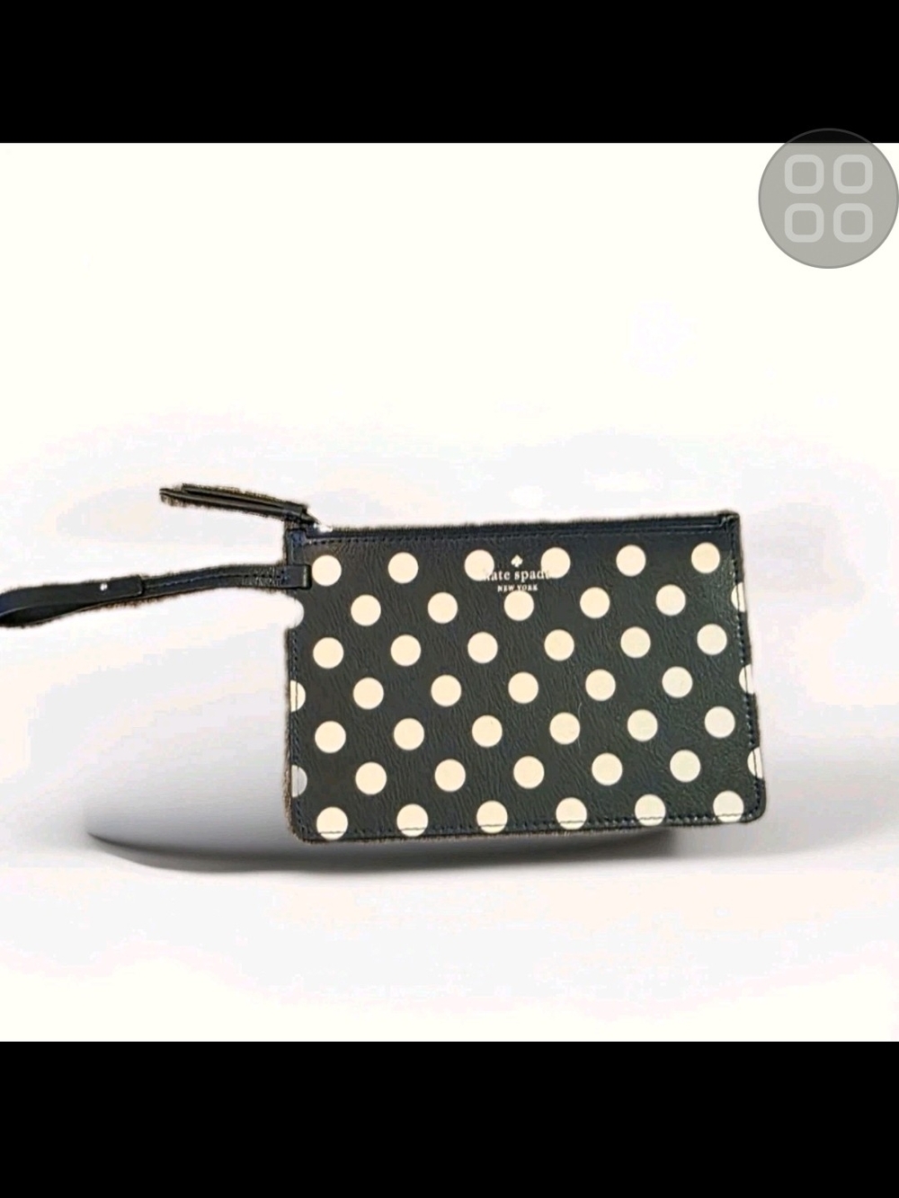 kate spade Blue and White Polka Dot Wristlet Clutch